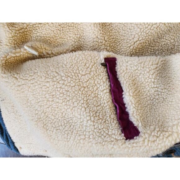 Vintage LL Bean Denim Jean Jacket 90s Sherpa Lined Trucker Chore Jacket Medium - Picture 7 of 7